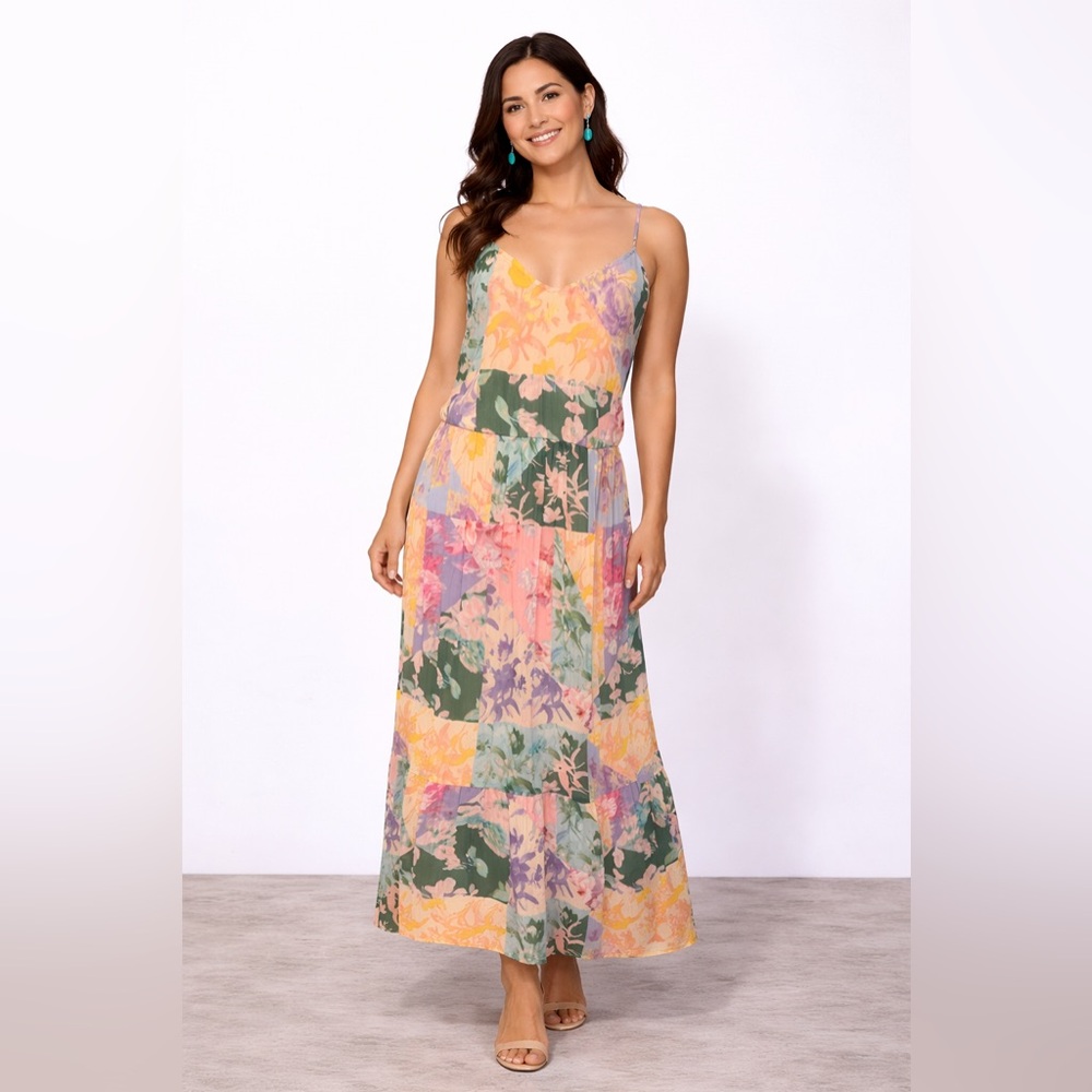 Lane Bryant Multicolor Floral Patchwork Maxi Dress